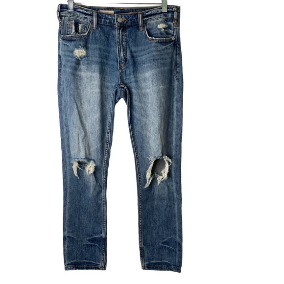 Anthropologie Pilcro and the Letterpress Sustainable Distressed Ankle Jeans 25 - Picture 2 of 9